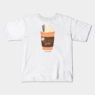 Fall Pumpkin Spice Lover cup_mugs Kids T-Shirt